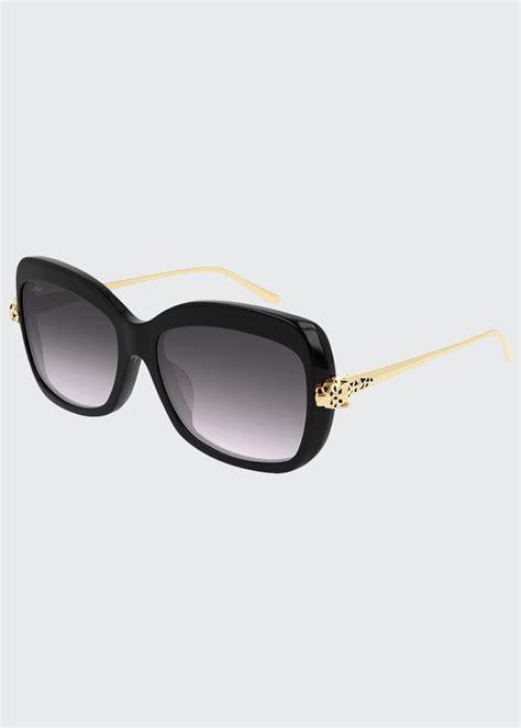 Square acetate and metal sunglasses 